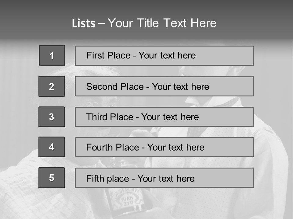 Hair Stylist Black And White Indoors PowerPoint Template