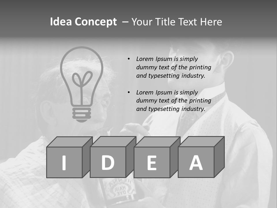 Hair Stylist Black And White Indoors PowerPoint Template