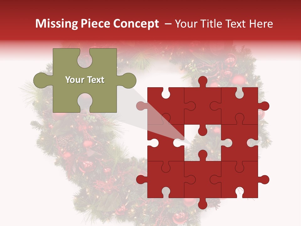 Wreath Red Festive PowerPoint Template