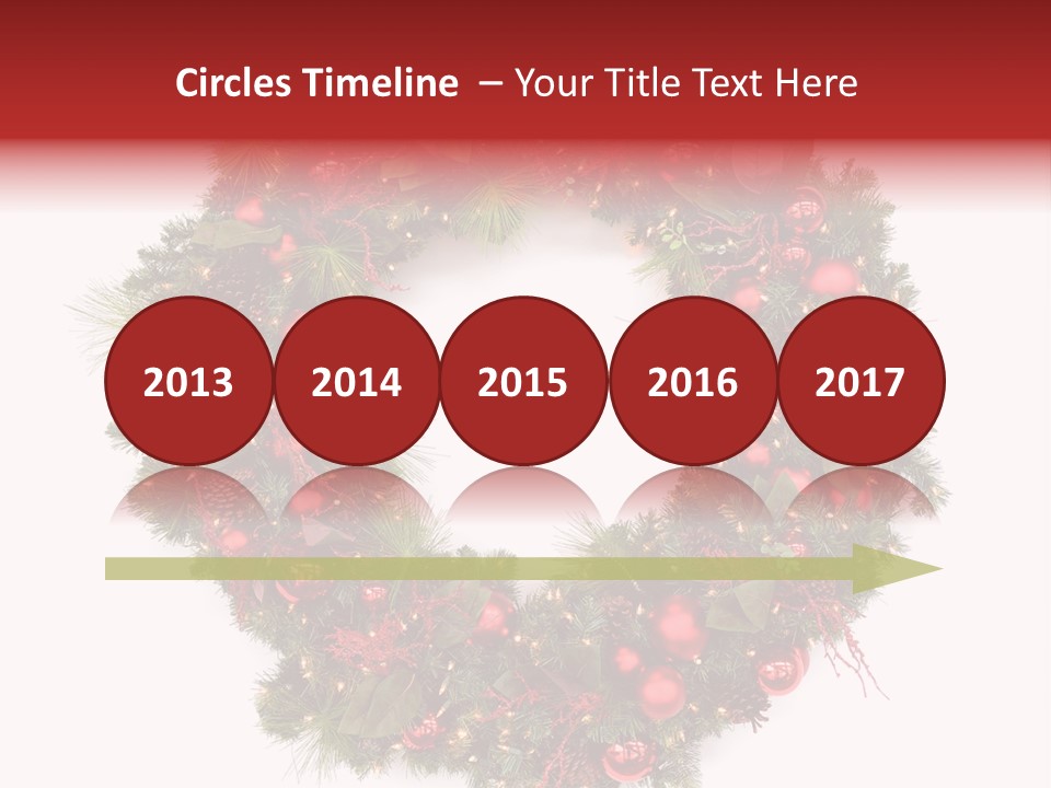 Wreath Red Festive PowerPoint Template
