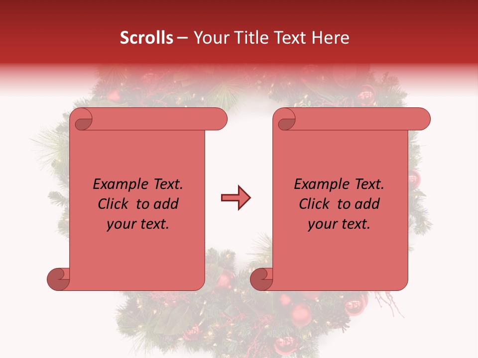Wreath Red Festive PowerPoint Template