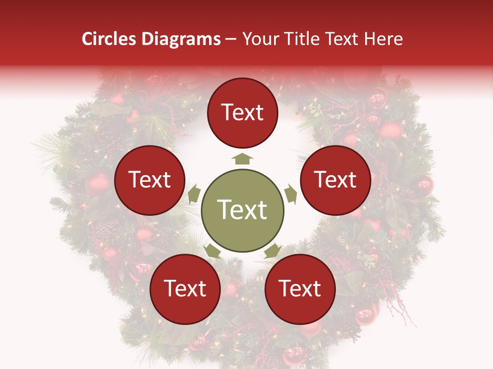 Wreath Red Festive PowerPoint Template