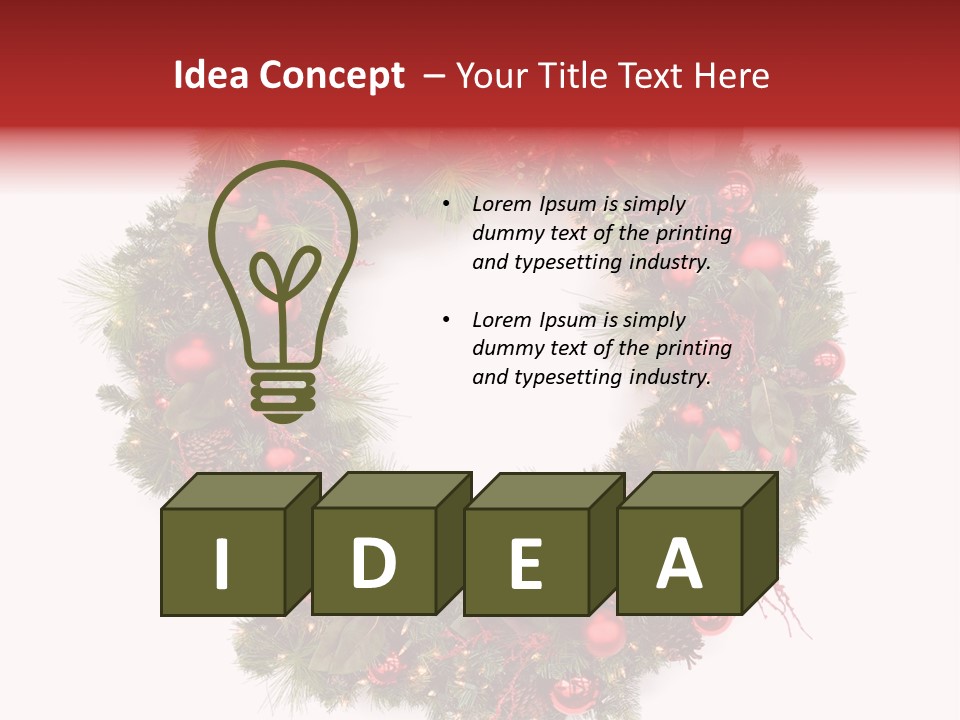 Wreath Red Festive PowerPoint Template