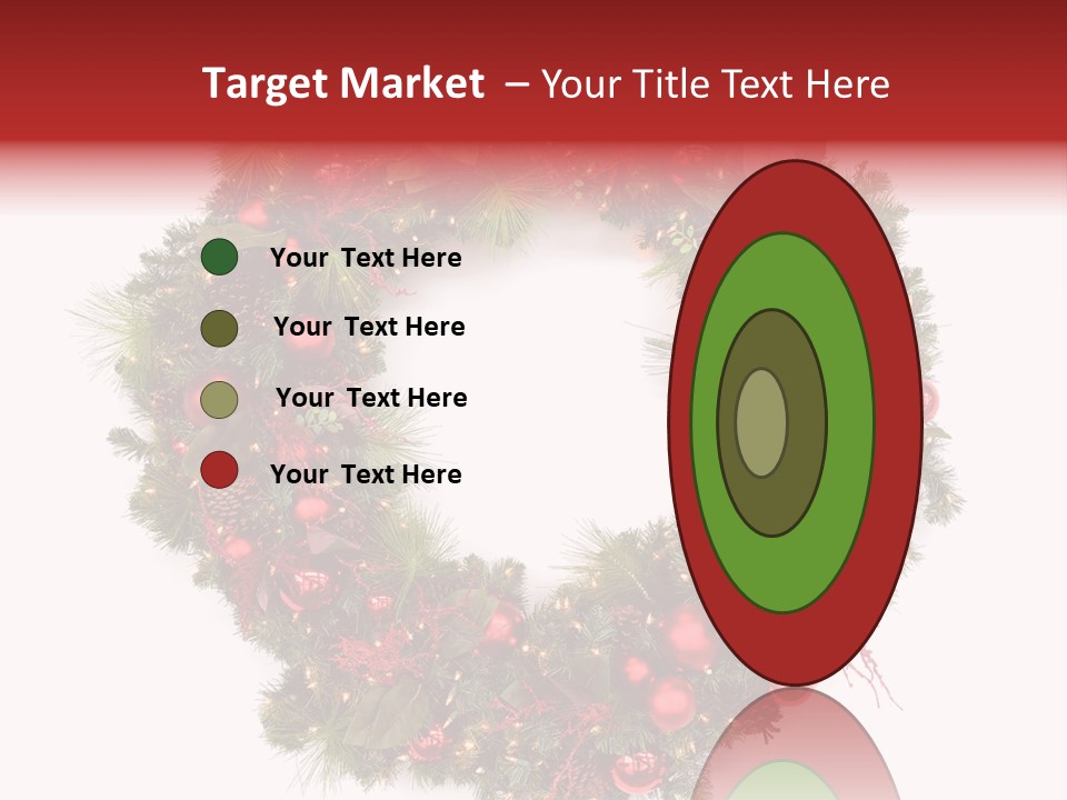 Wreath Red Festive PowerPoint Template