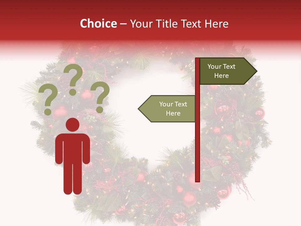 Wreath Red Festive PowerPoint Template
