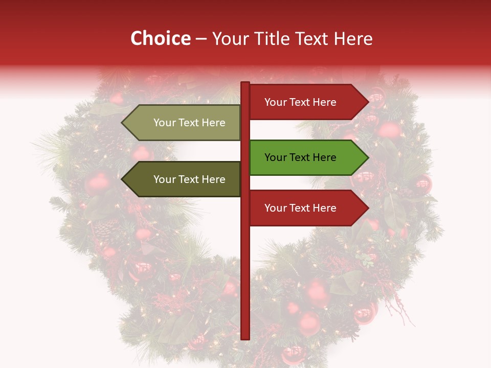 Wreath Red Festive PowerPoint Template
