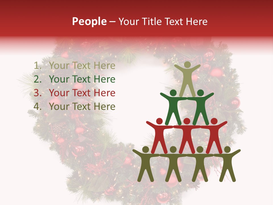 Wreath Red Festive PowerPoint Template