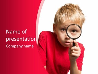 Caucasian Lens Exploration PowerPoint Template