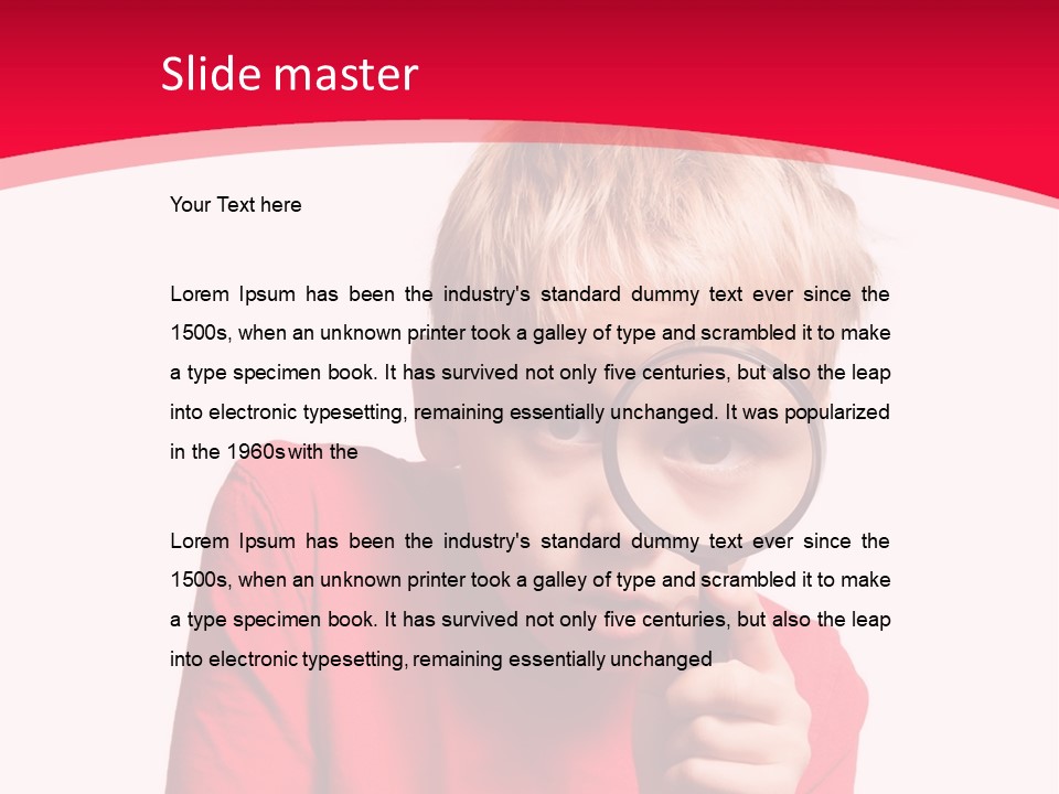 Caucasian Lens Exploration PowerPoint Template