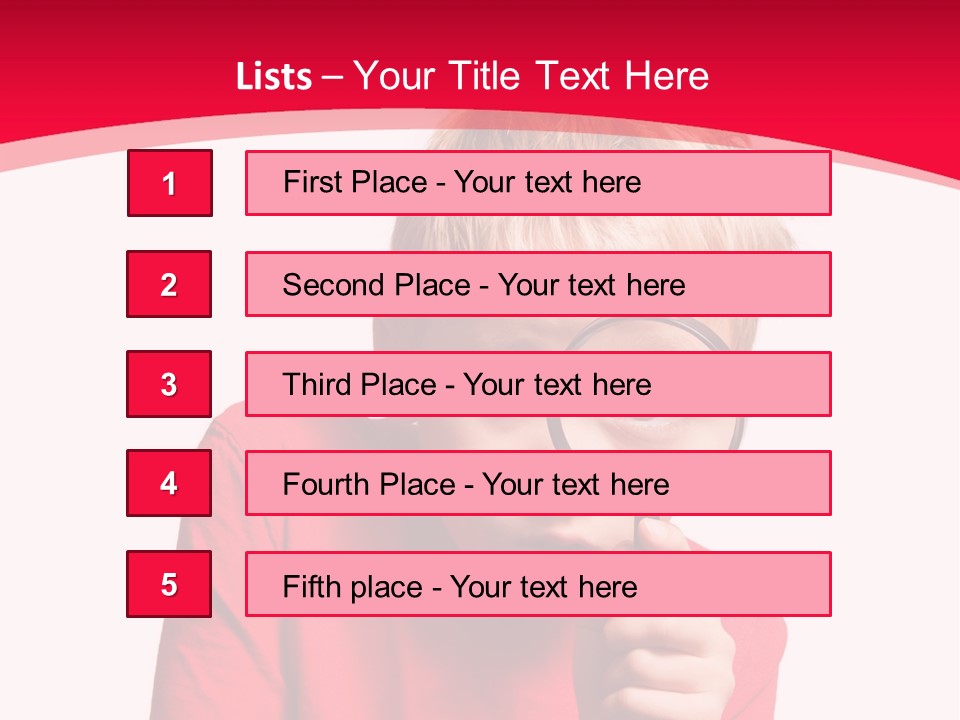Caucasian Lens Exploration PowerPoint Template