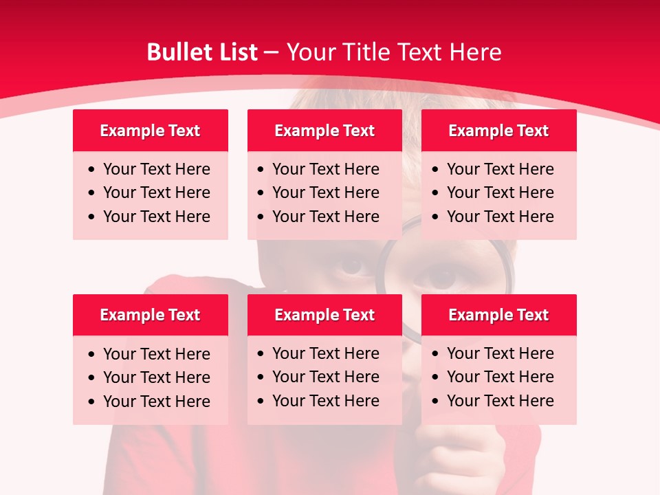 Caucasian Lens Exploration PowerPoint Template