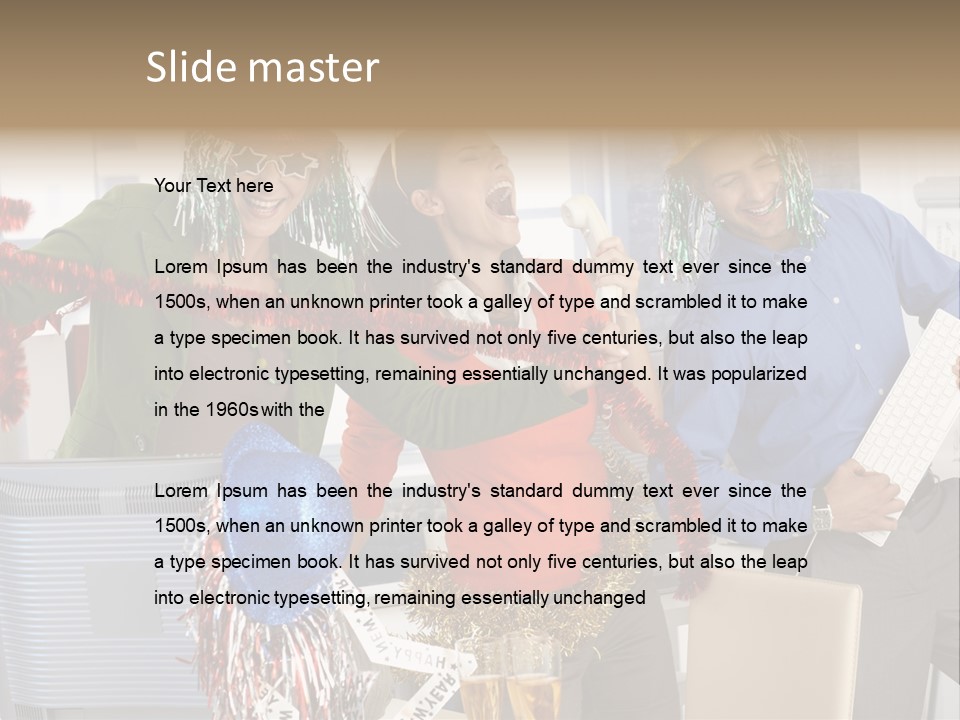 A Group Of People Standing Around Each Other PowerPoint Template