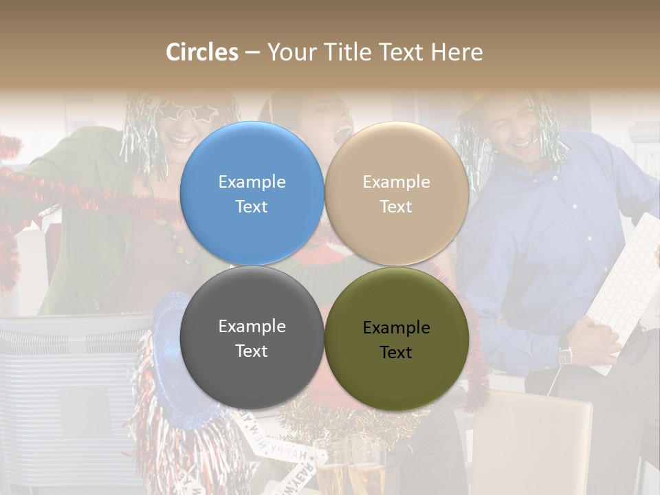 A Group Of People Standing Around Each Other PowerPoint Template