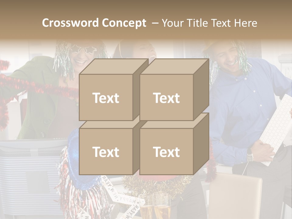 A Group Of People Standing Around Each Other PowerPoint Template
