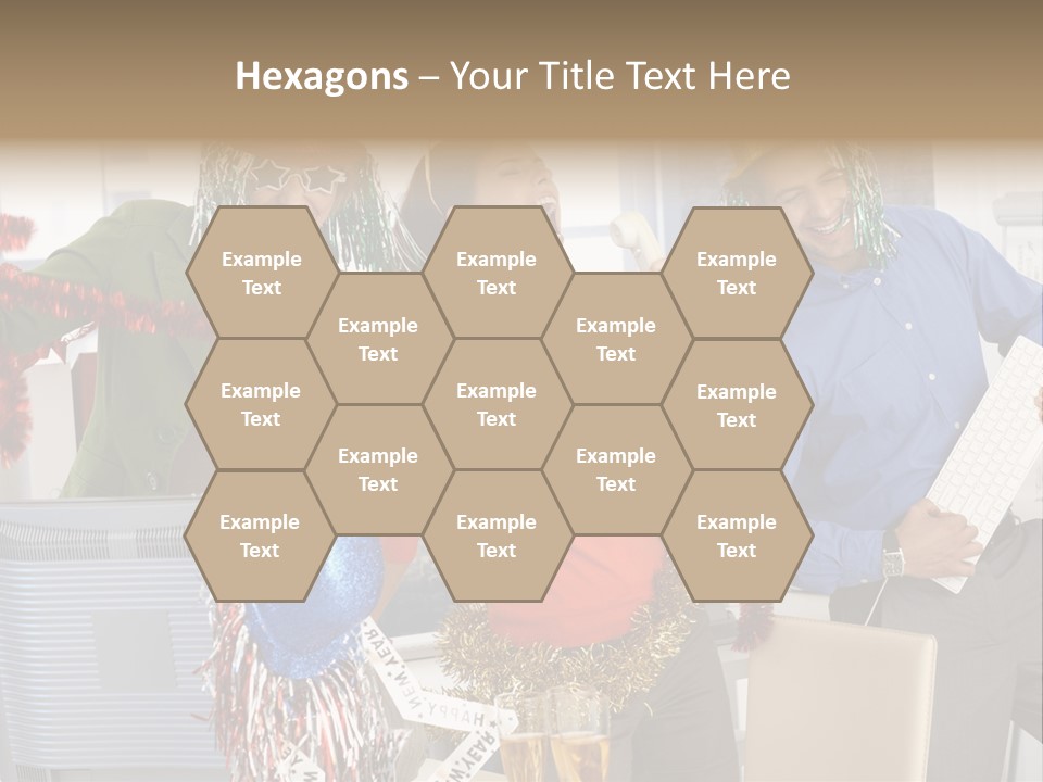 A Group Of People Standing Around Each Other PowerPoint Template