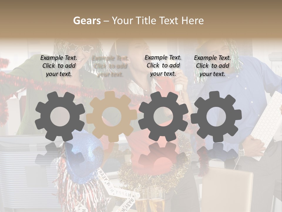 A Group Of People Standing Around Each Other PowerPoint Template