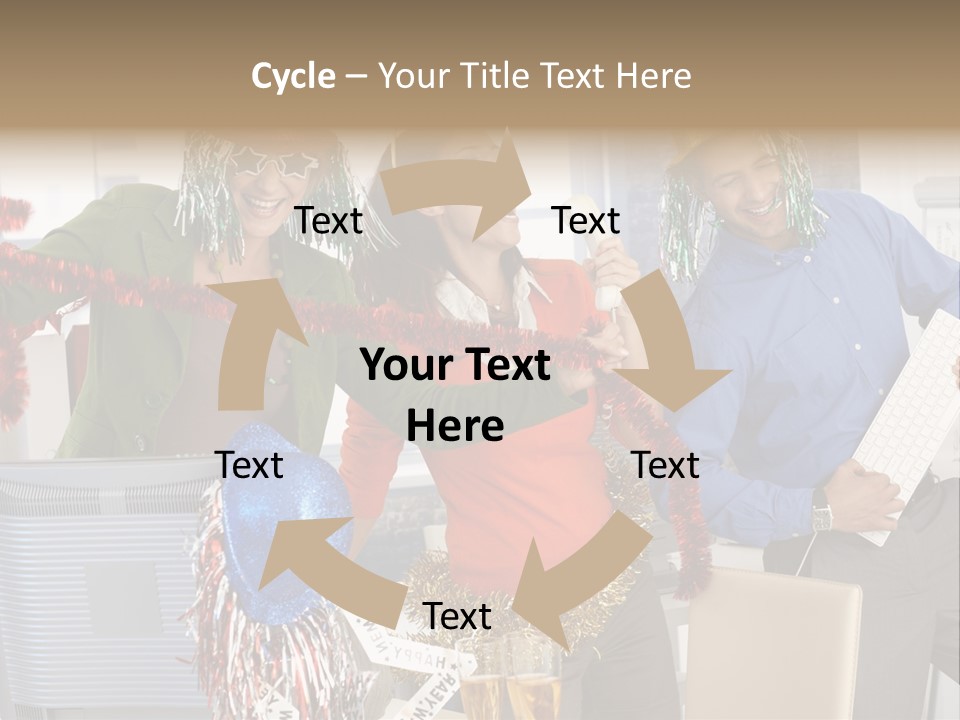A Group Of People Standing Around Each Other PowerPoint Template