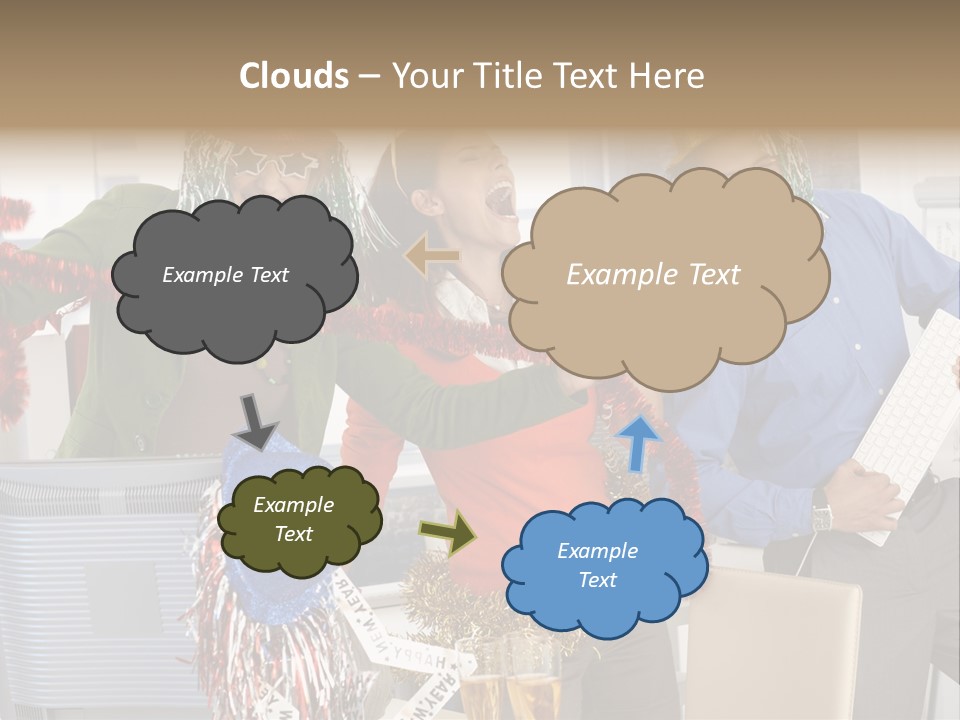 A Group Of People Standing Around Each Other PowerPoint Template