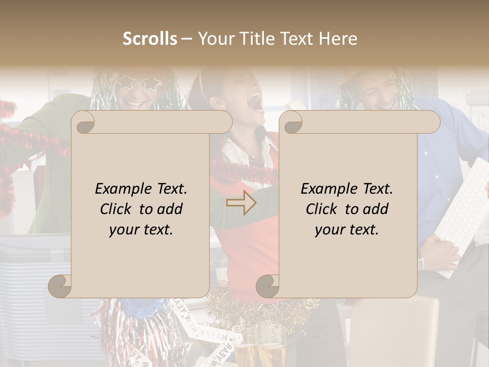 A Group Of People Standing Around Each Other PowerPoint Template