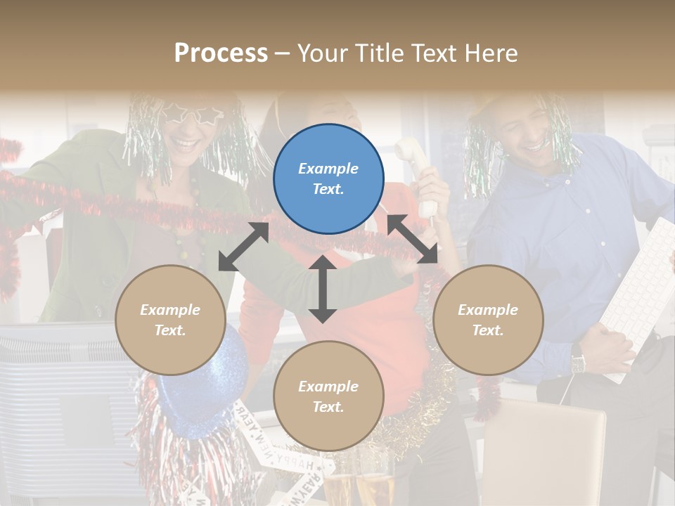 A Group Of People Standing Around Each Other PowerPoint Template