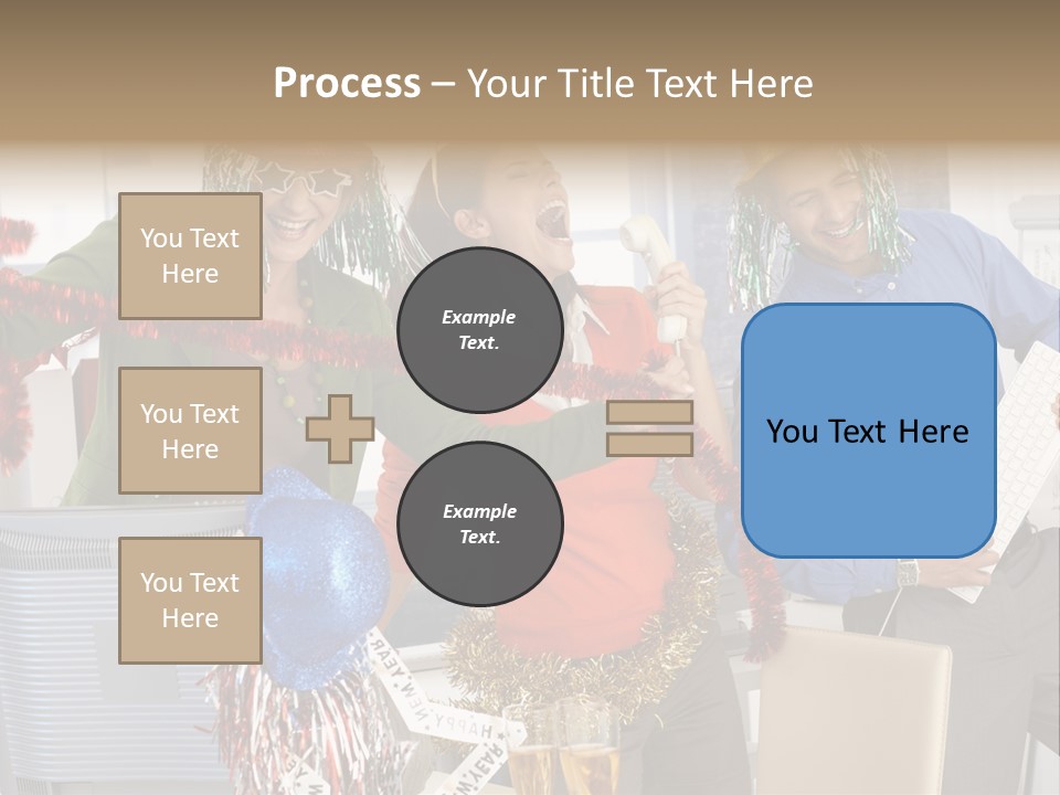 A Group Of People Standing Around Each Other PowerPoint Template