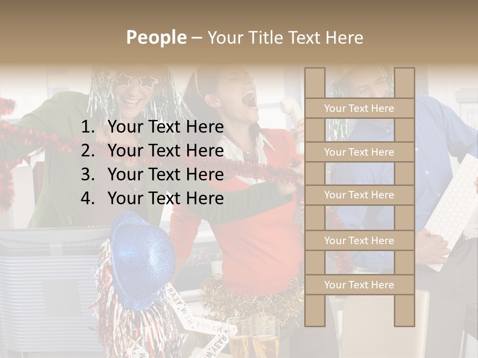 A Group Of People Standing Around Each Other PowerPoint Template