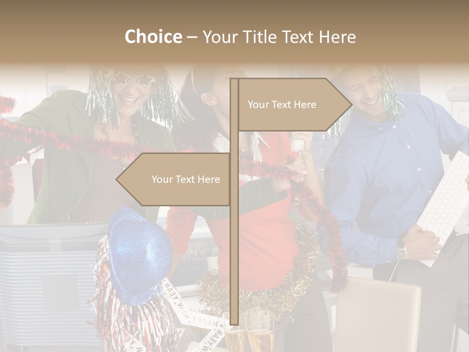 A Group Of People Standing Around Each Other PowerPoint Template
