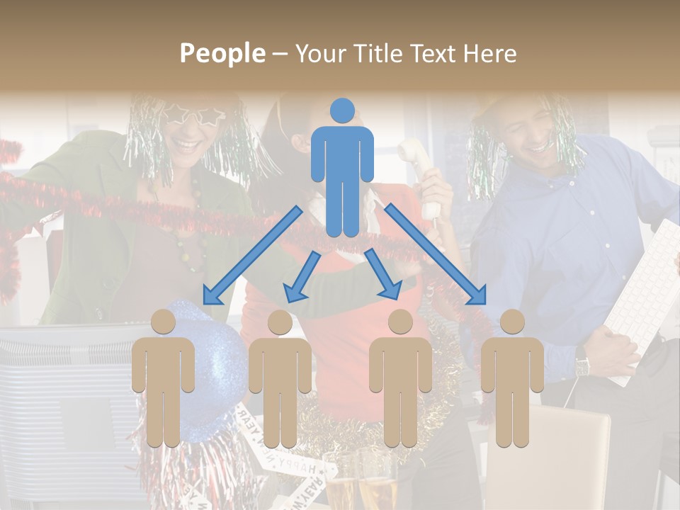 A Group Of People Standing Around Each Other PowerPoint Template
