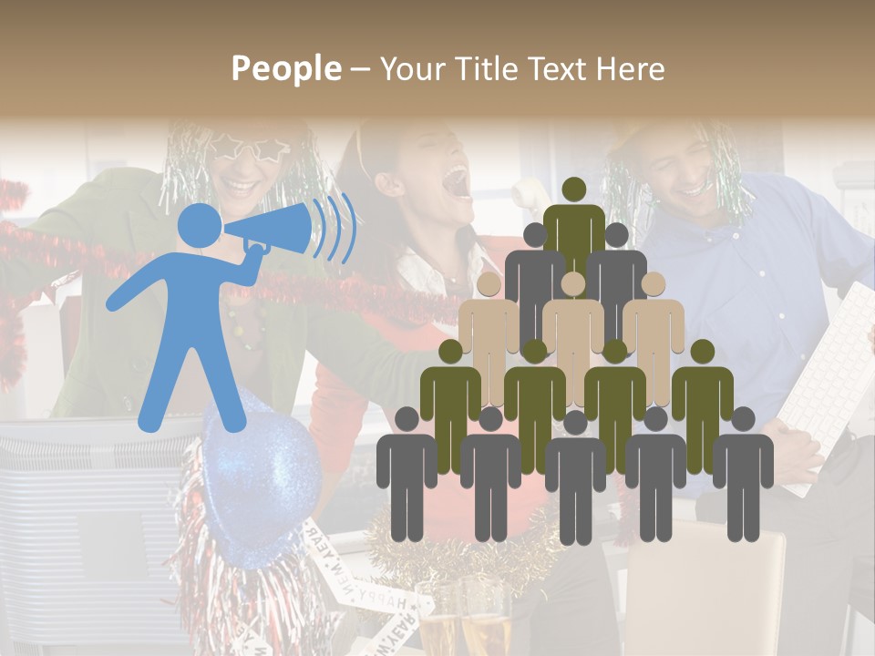 A Group Of People Standing Around Each Other PowerPoint Template
