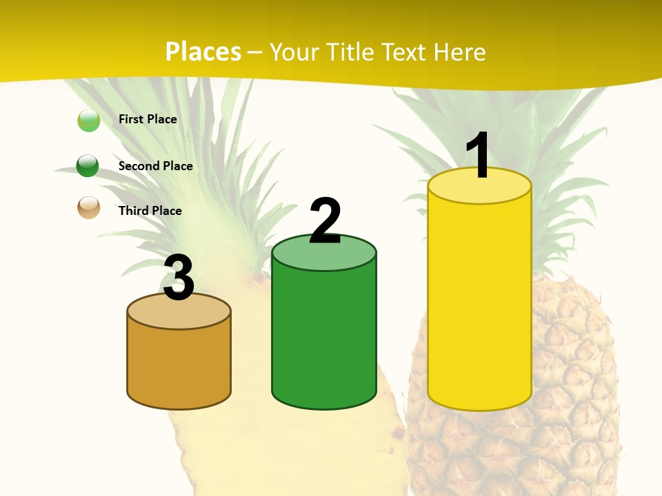 A Pineapple And A Piece Of Pineapple On A White Background PowerPoint Template