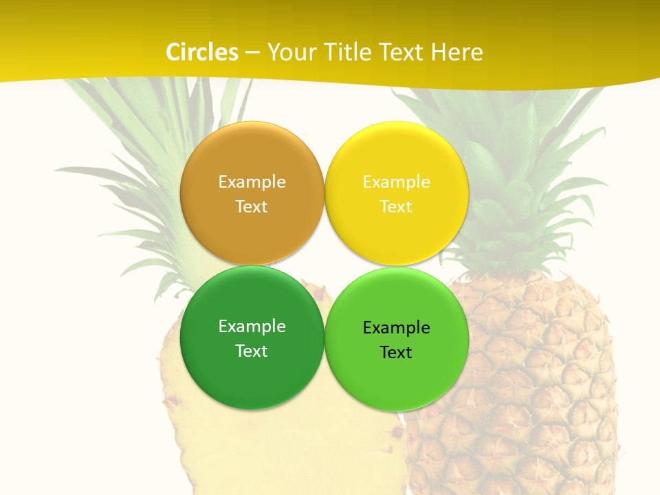 A Pineapple And A Piece Of Pineapple On A White Background PowerPoint Template