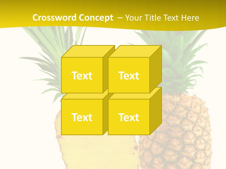 A Pineapple And A Piece Of Pineapple On A White Background PowerPoint Template