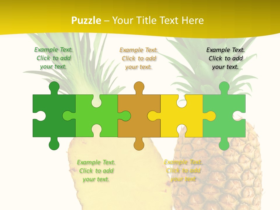 A Pineapple And A Piece Of Pineapple On A White Background PowerPoint Template