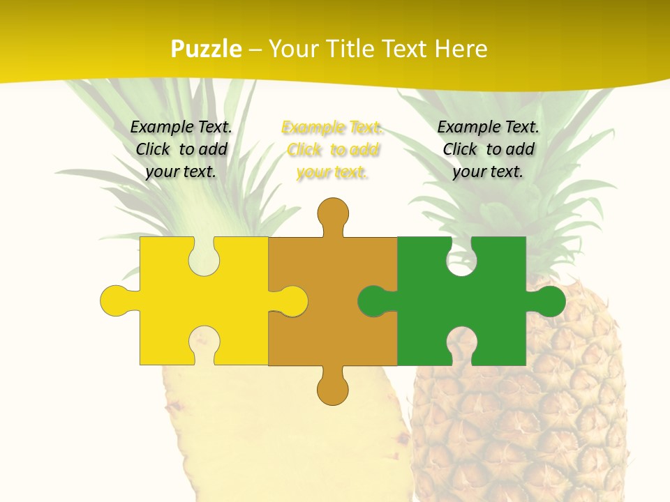 A Pineapple And A Piece Of Pineapple On A White Background PowerPoint Template