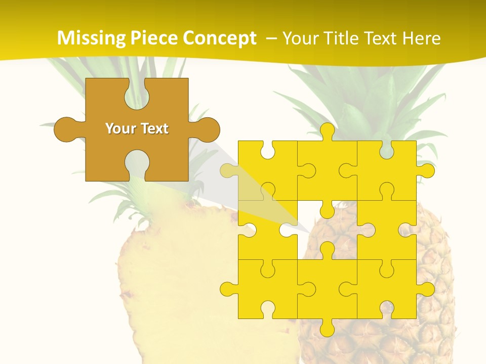 A Pineapple And A Piece Of Pineapple On A White Background PowerPoint Template