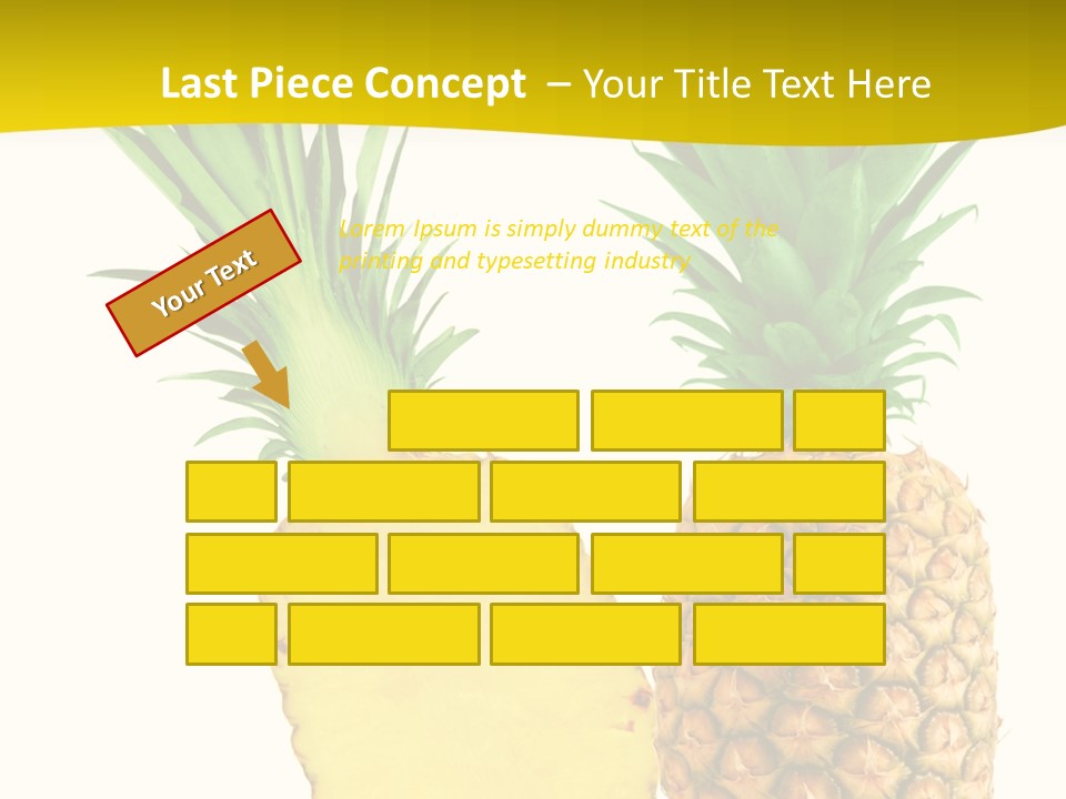 A Pineapple And A Piece Of Pineapple On A White Background PowerPoint Template