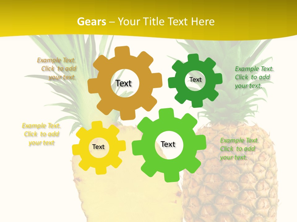 A Pineapple And A Piece Of Pineapple On A White Background PowerPoint Template
