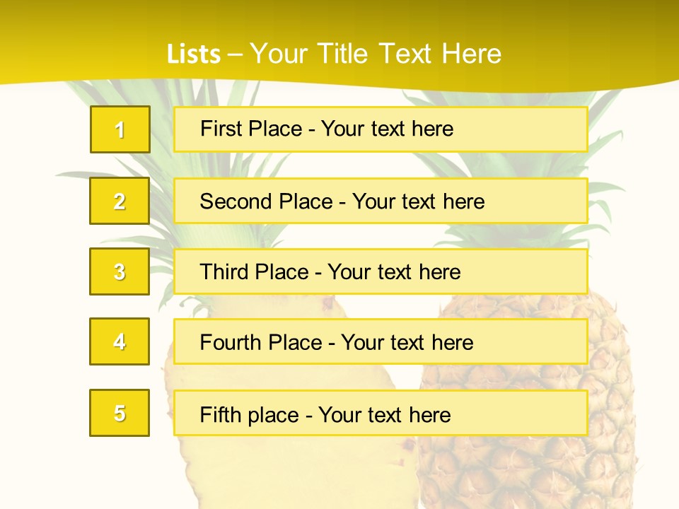 A Pineapple And A Piece Of Pineapple On A White Background PowerPoint Template