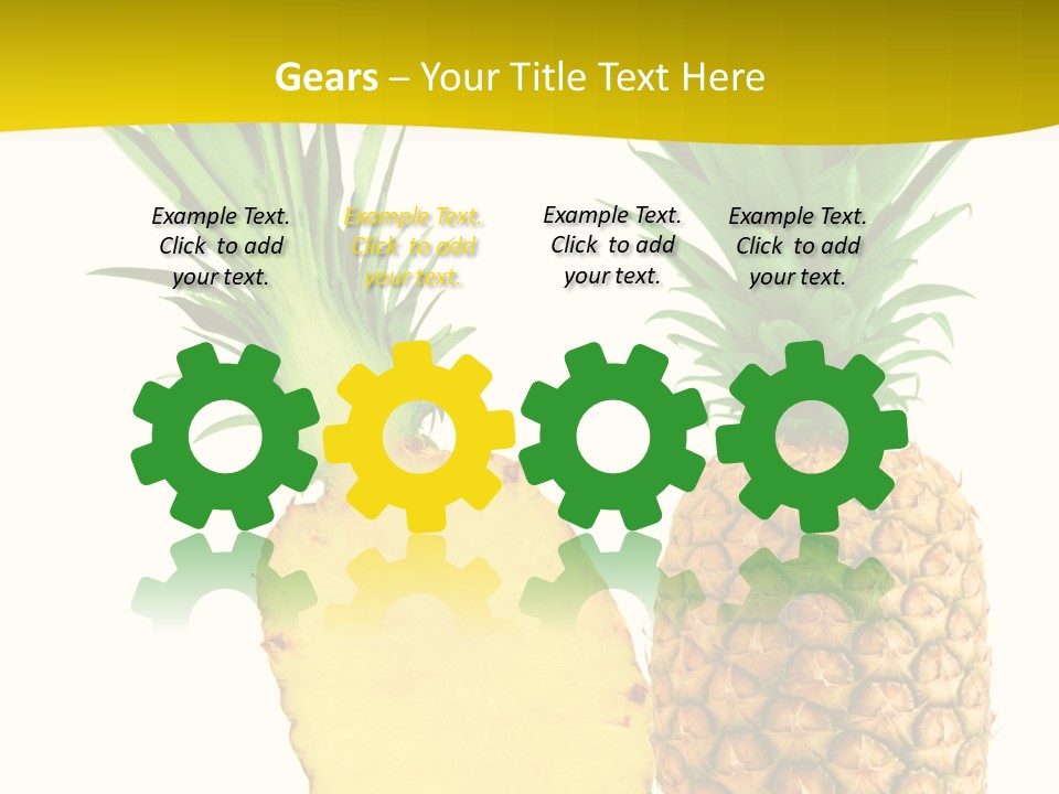 A Pineapple And A Piece Of Pineapple On A White Background PowerPoint Template