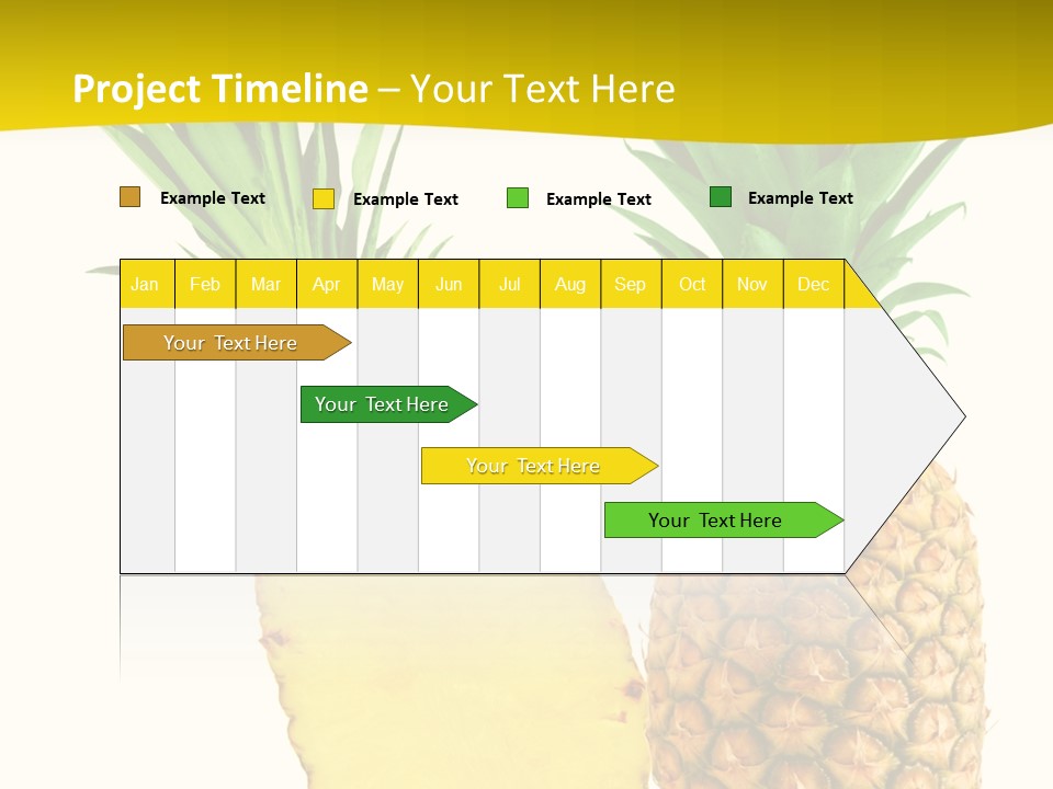 A Pineapple And A Piece Of Pineapple On A White Background PowerPoint Template