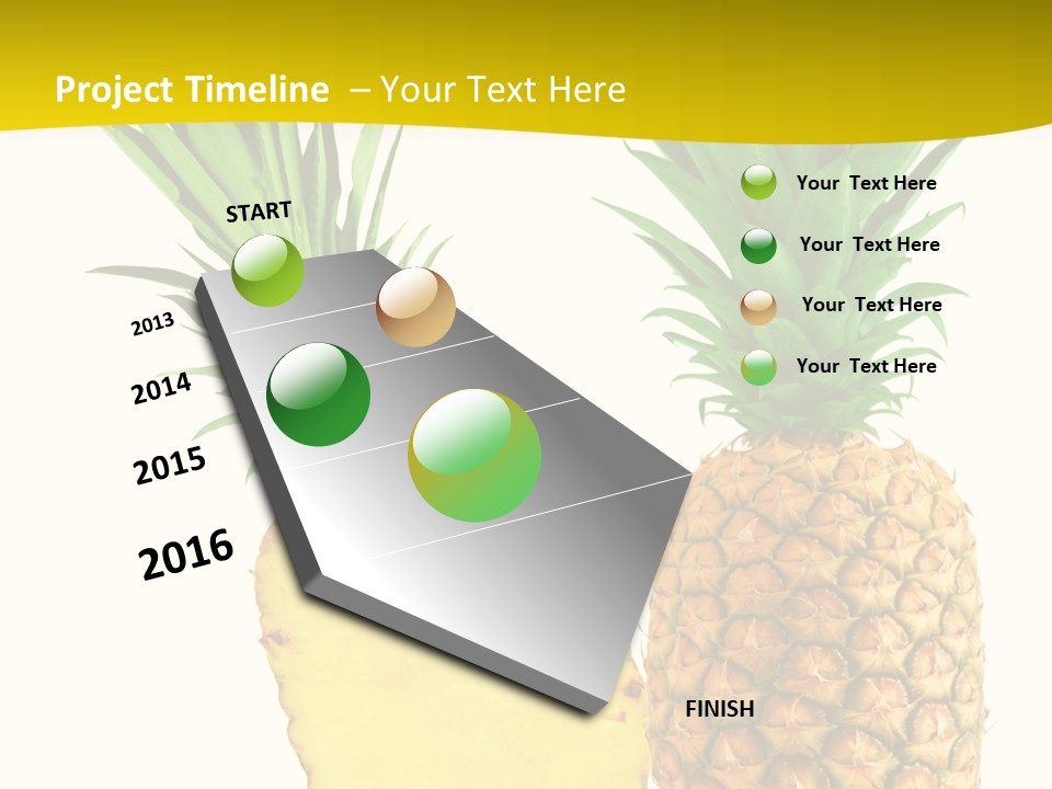 A Pineapple And A Piece Of Pineapple On A White Background PowerPoint Template