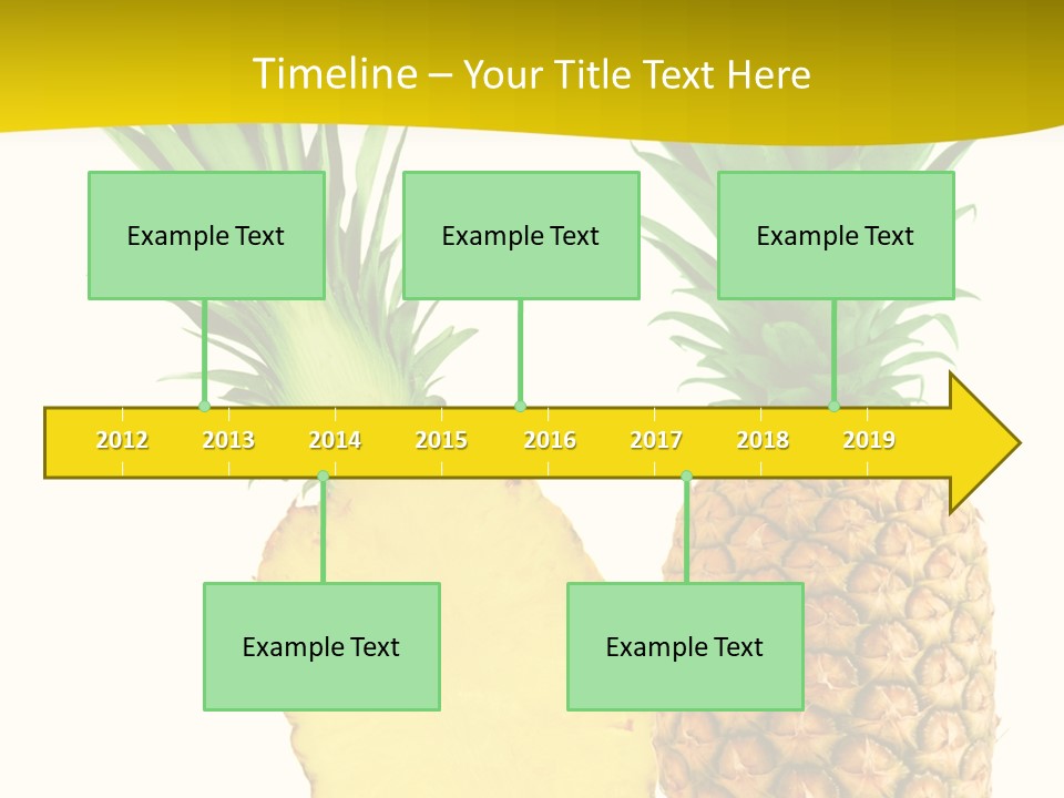 A Pineapple And A Piece Of Pineapple On A White Background PowerPoint Template