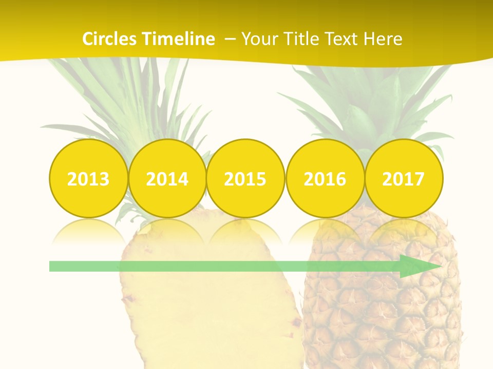 A Pineapple And A Piece Of Pineapple On A White Background PowerPoint Template