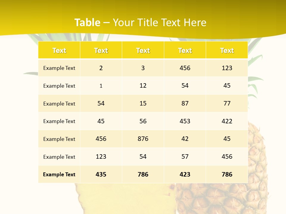 A Pineapple And A Piece Of Pineapple On A White Background PowerPoint Template