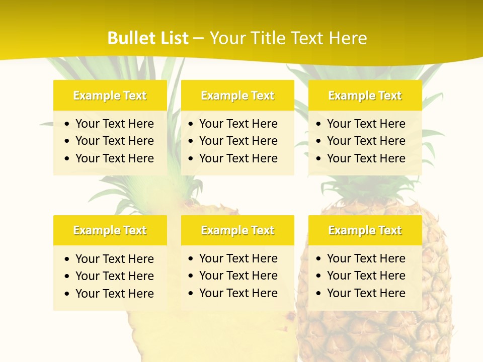 A Pineapple And A Piece Of Pineapple On A White Background PowerPoint Template