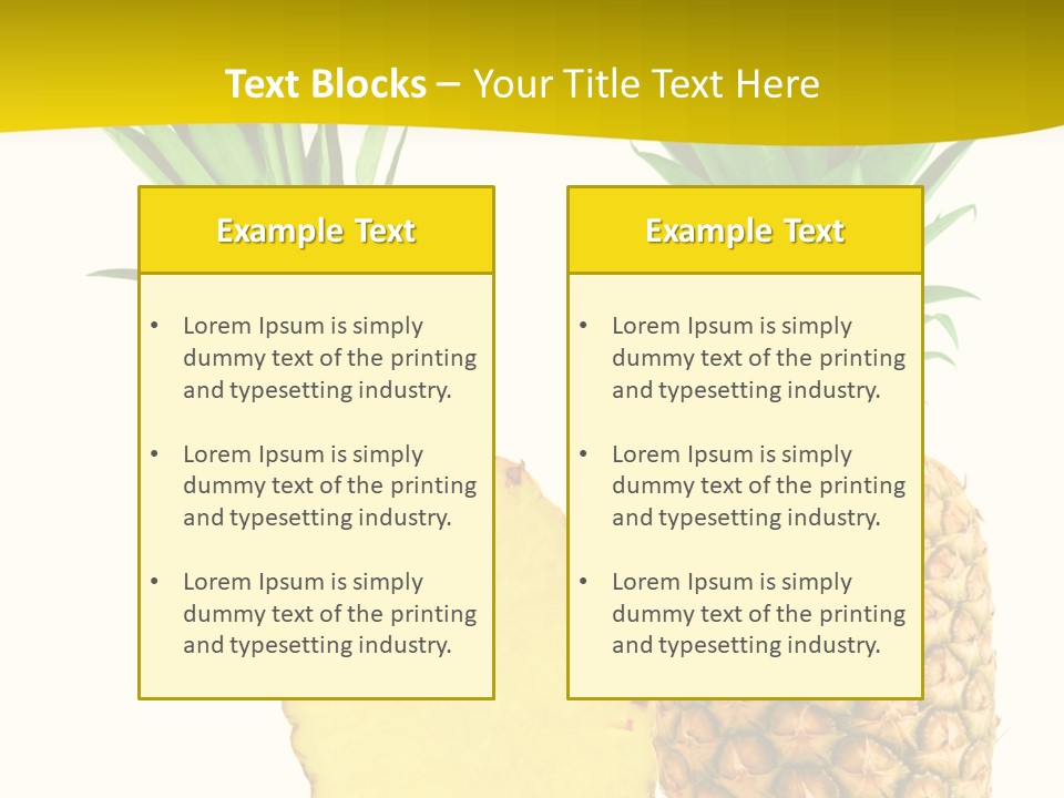A Pineapple And A Piece Of Pineapple On A White Background PowerPoint Template