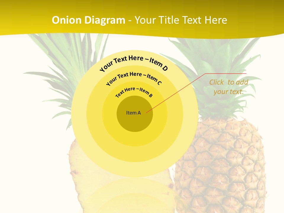 A Pineapple And A Piece Of Pineapple On A White Background PowerPoint Template