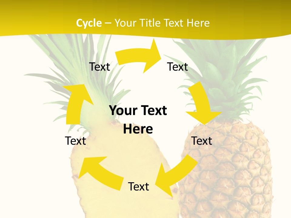 A Pineapple And A Piece Of Pineapple On A White Background PowerPoint Template