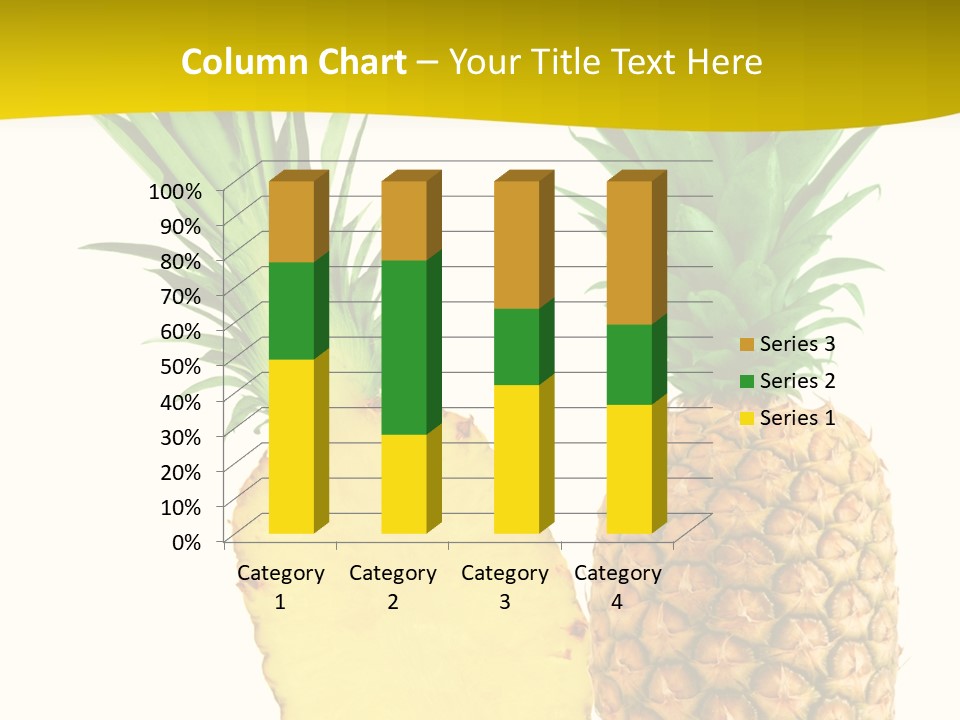A Pineapple And A Piece Of Pineapple On A White Background PowerPoint Template