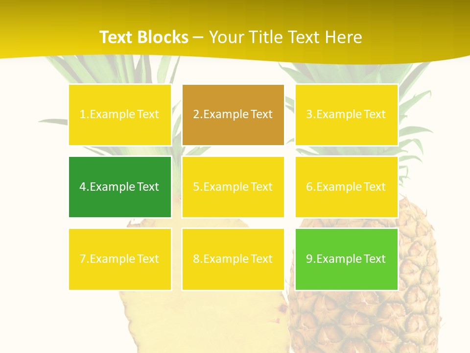 A Pineapple And A Piece Of Pineapple On A White Background PowerPoint Template